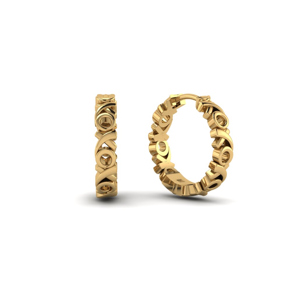 Sterling Silver X.O. Plain Earrings