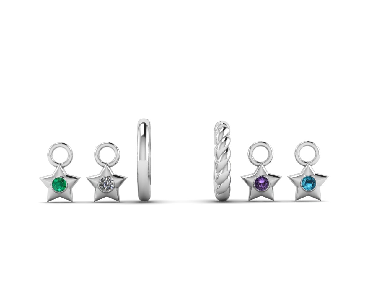 Brass Star Charm Earring 14k Gold Plated