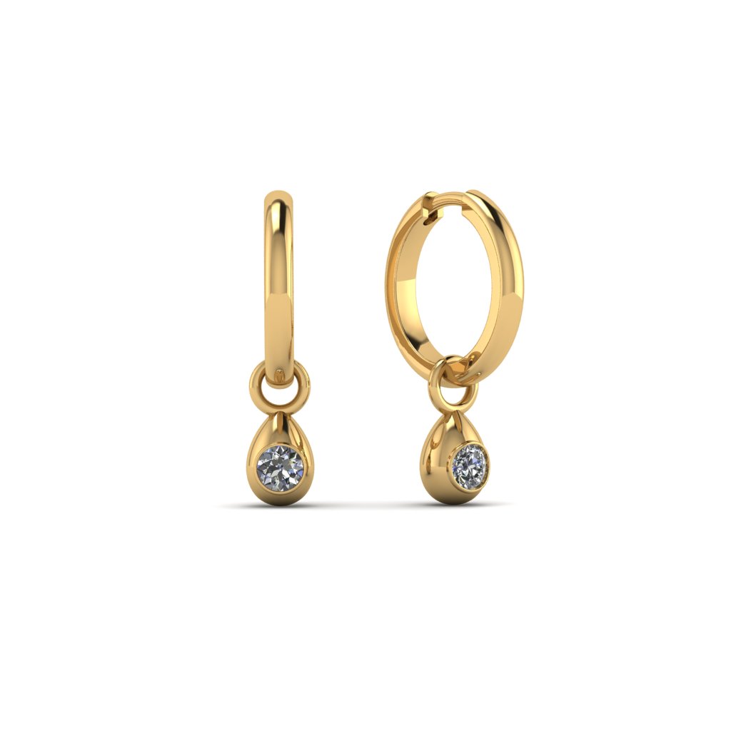 Brass Drop Charm Earrings 14K Gold Plated (Huggie Earrings Sold Separately)