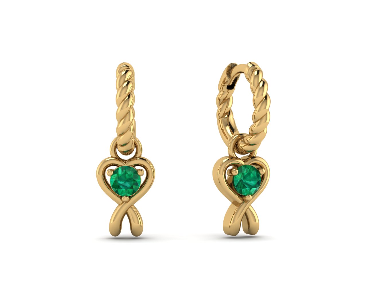  Heart Dangle Earrings 14k Gold Plated. Available in several colors. 