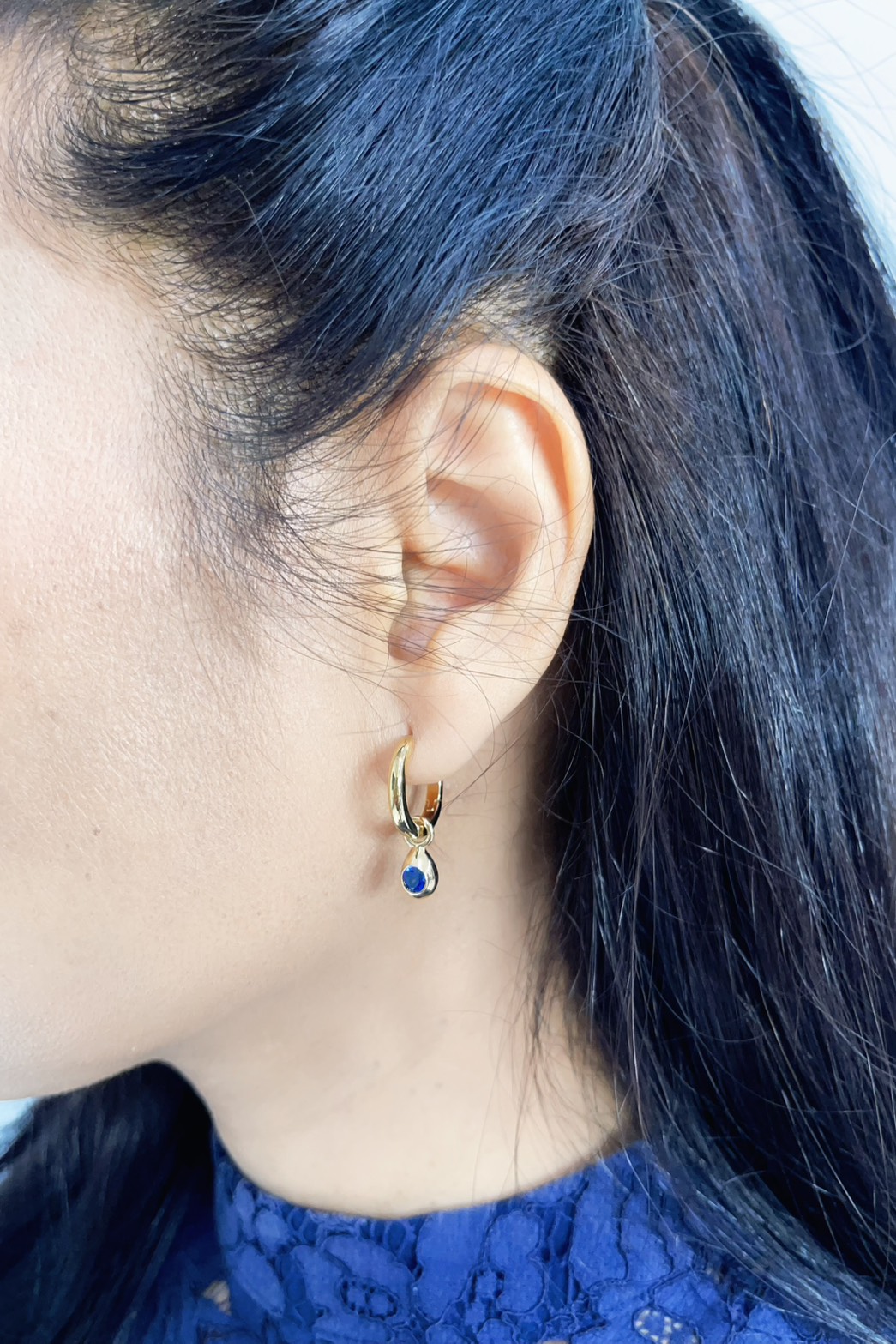 Brass Amethyst Natural Drop Earrings 14K Gold Plated (Huggies Sold Separately)