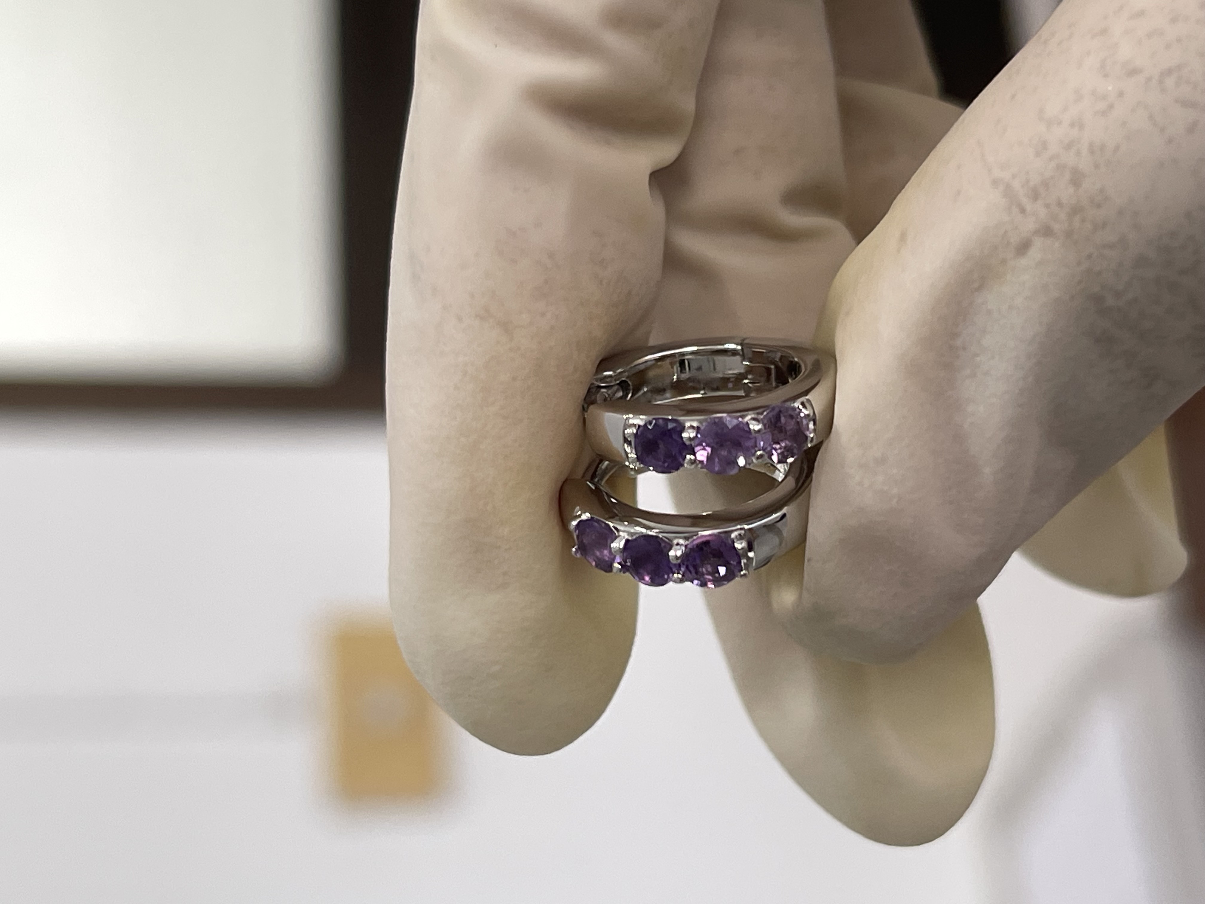 PAVE HUGGIES HOOP EARRINGS, 14K GOLD PLATED. 